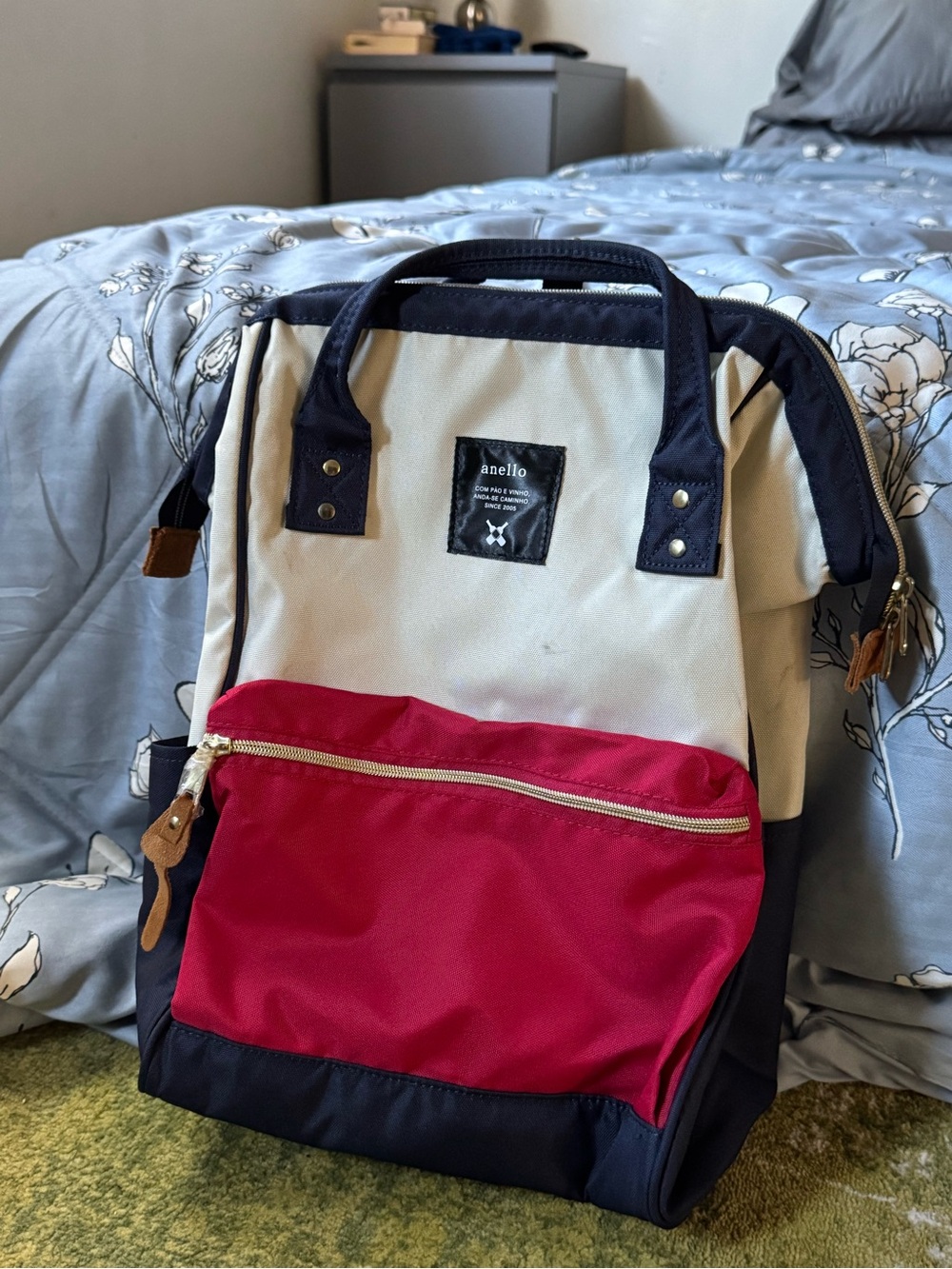 Anello Tricolor Backpack – Red, Cream & Navy